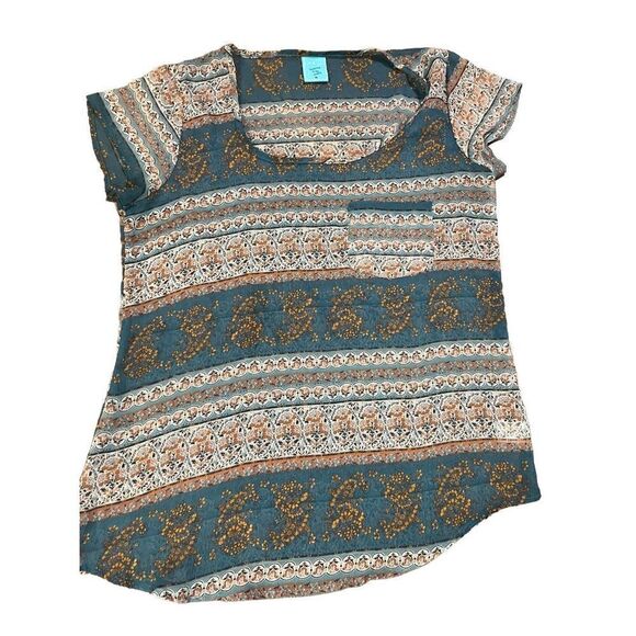 h.i.p. happening In the present Floral Med Sheer Blouse size medium - Picture 5 of 8